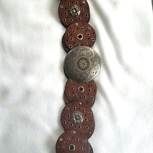 Leather western style belt